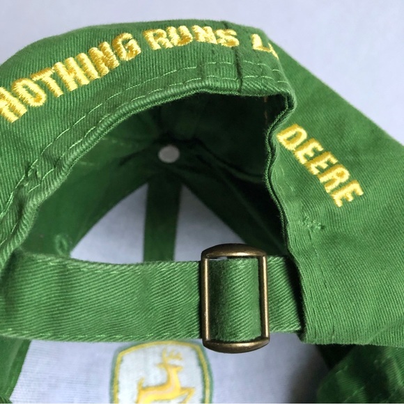 NEW JOHN DEERE Hat Cap NOTHING RUNS LIKE A DEERE GREEN UNISEX Men’s NWOT - Picture 5 of 16